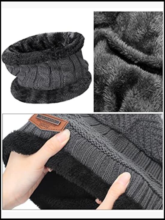 6-Piece Winter Beanie and Neck Warmer Set, Fleece Lined, Unisex Outdoor Hat main image 5